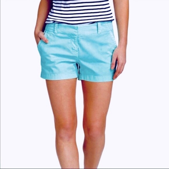 J CREW, BROKEN-IN CHINO SHORTS IN BLUE/GREEN COLOR. LIKE NEW. SIZE 4 - Picture 1 of 5